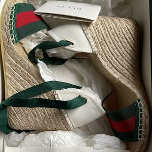 Gucci Espadrille Wedge Heel Sandals-Size 8
